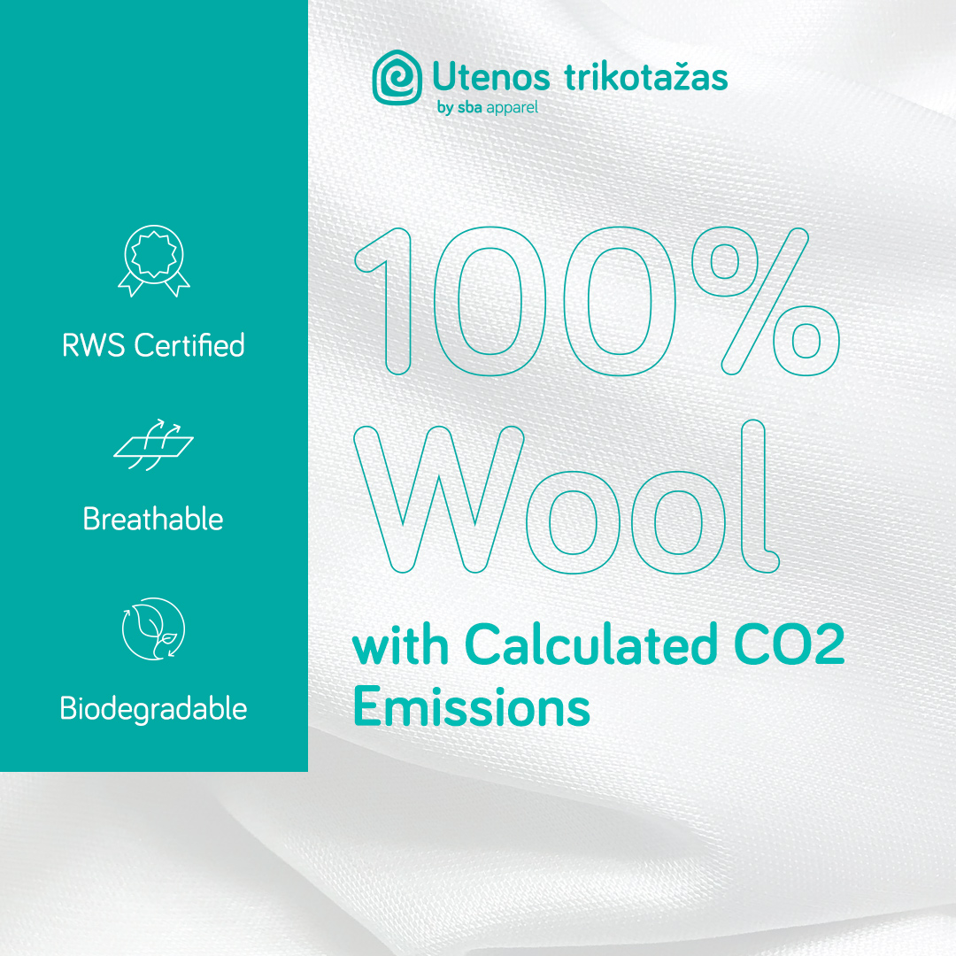 RSW vilnos medžiaga su apskaičiuotu CO2 kiekiu gamyboje