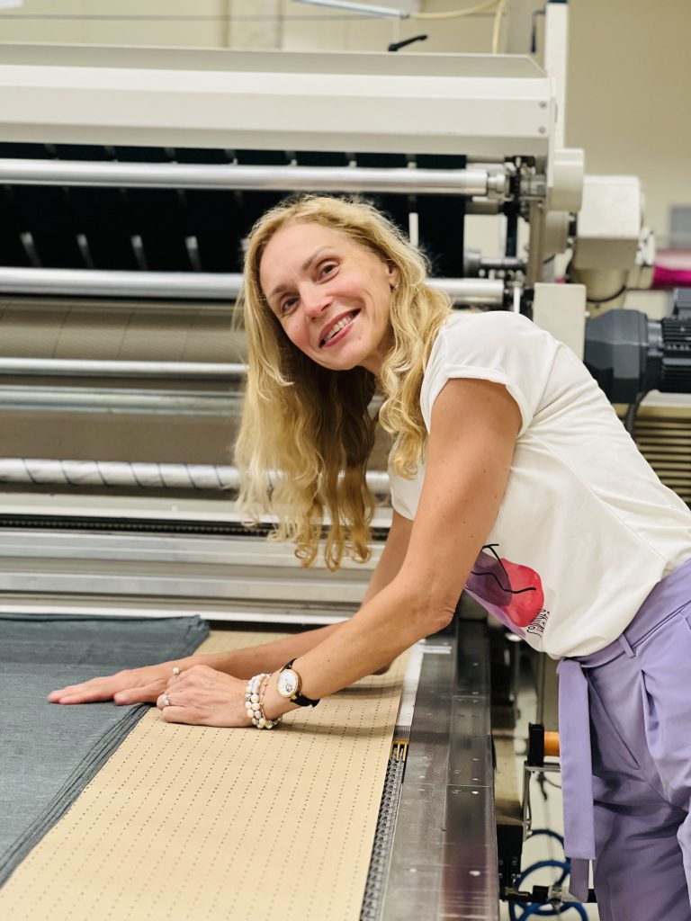 Lina Skačkovienė at the vertically integrated factory of Utenos Trikotažas.